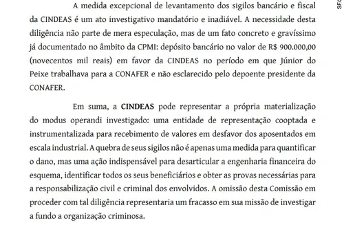 
				
					CPMI do INSS: senador pede quebra de sigilo de cooperativa para apurar atuação de paraibano
				
				