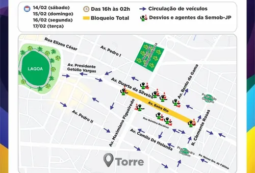 
				
					Carnaval Tradição: confira esquema de trânsito para os desfiles em João Pessoa
				
				