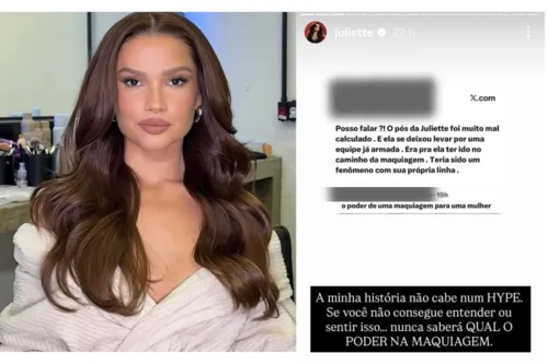 
				
					Juliette explica por que não lança linha de maquiagem: 'minha história não cabe num hype'
				
				
