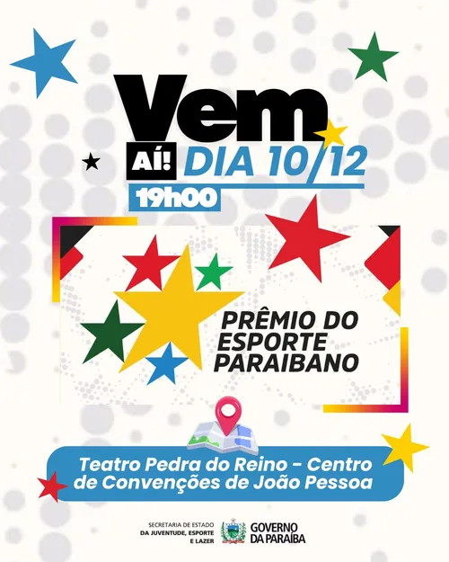 
				
					Prêmio do Esporte Paraibano 2025: evento homenageia atletas nesta quarta-feira
				
				