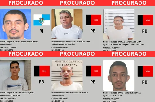  Quem são os nove criminosos paraibanos na lista de mais procurados do Brasil 