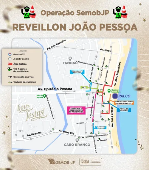 
				
					Réveillon 2026 em João Pessoa: confira operação especial de trânsito
				
				