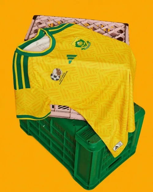 
					Novo uniforme da seleção da África do Sul.
				
				