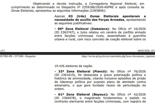 
					Guerra entre facções e polarização motivam pedidos de tropas federais em cidades da Paraíba

				