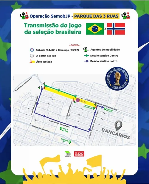 
					Jogo do Brasil contra a Noruega vai ser exibido em telão na orla de João Pessoa
				
				
