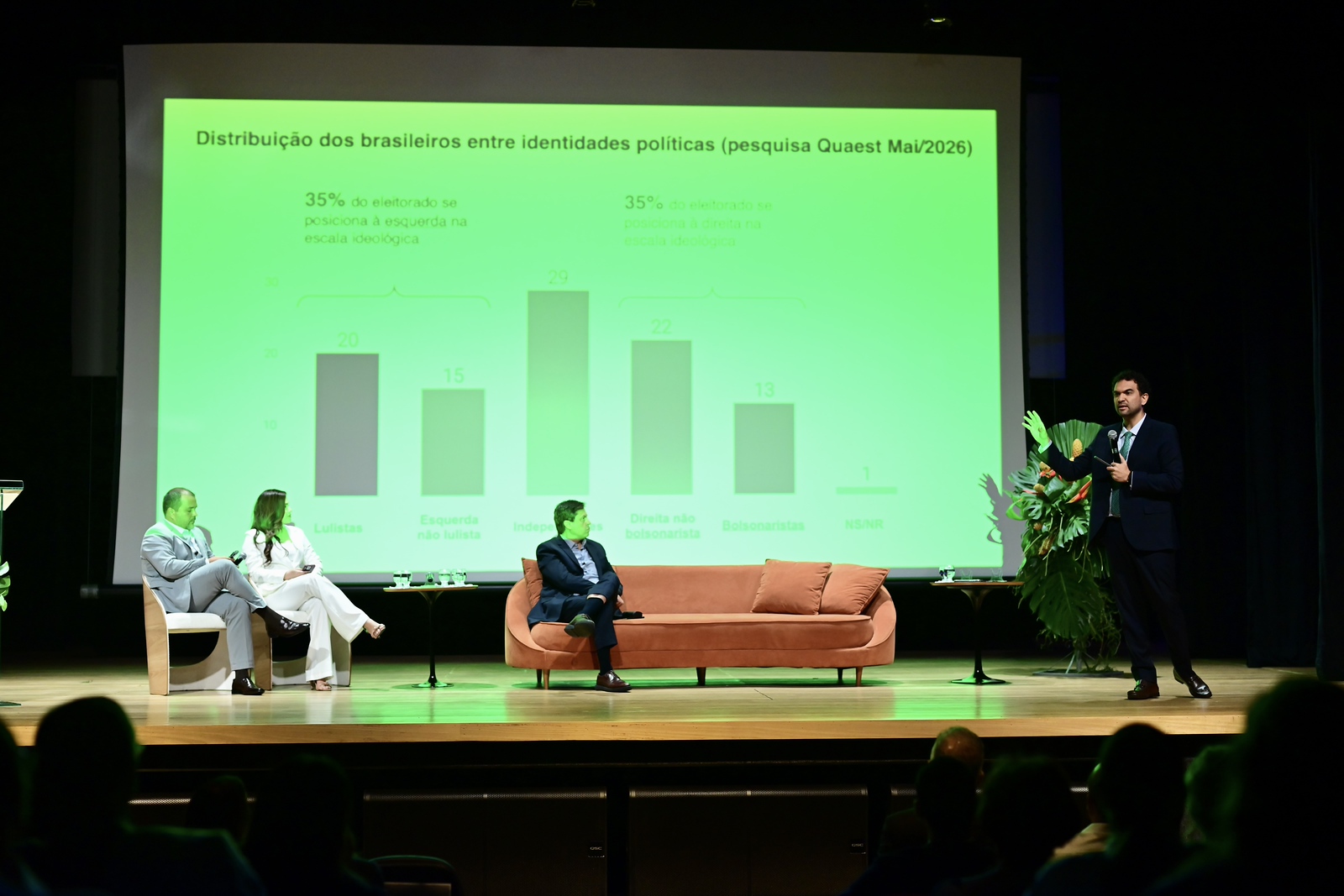 A iniciativa reuniu em João Pessoa o jornalista Gerson Camarotti e o cientista político Felipe Nunes para debater o cenário nacional.