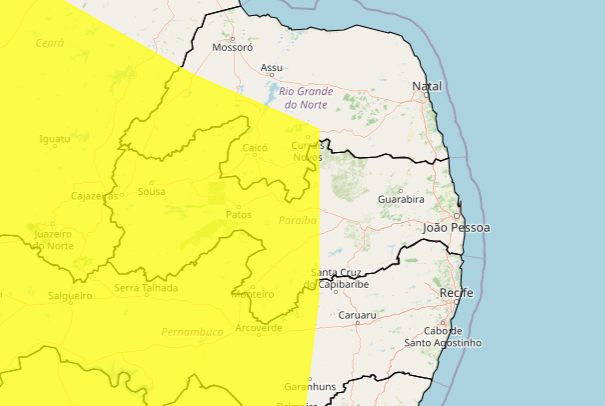 Baixa umidade do ar: Inmet emite alerta amarelo para 121 cidades da Paraíba; veja lista
