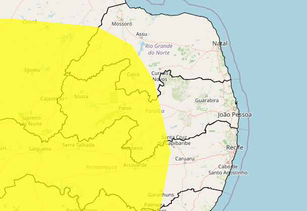 Baixa umidade do ar: Inmet emite alerta amarelo para 114 cidades da Paraíba; veja lista