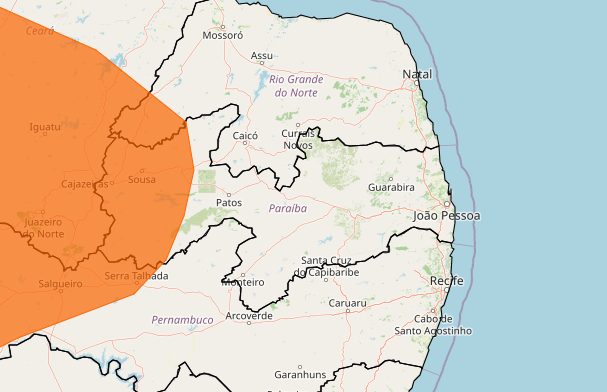 Baixa umidade do ar: Inmet emite alerta laranja para 60 cidades da Paraíba; veja lista