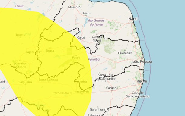 Baixa umidade do ar: Inmet emite alerta para 101 cidades da Paraíba; veja locais sob aviso