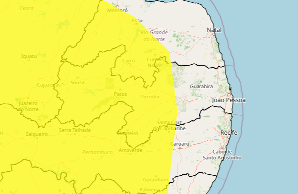 Baixa umidade do ar: Inmet emite alerta para 137 cidades da Paraíba; veja locais sob aviso