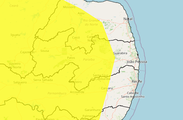 Baixa umidade do ar: Inmet emite alerta para 138 cidades da Paraíba; veja locais sob aviso