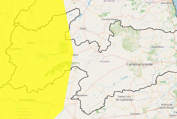 Baixa umidade do ar: Inmet emite alerta para 76 cidades na Paraíba; veja lista