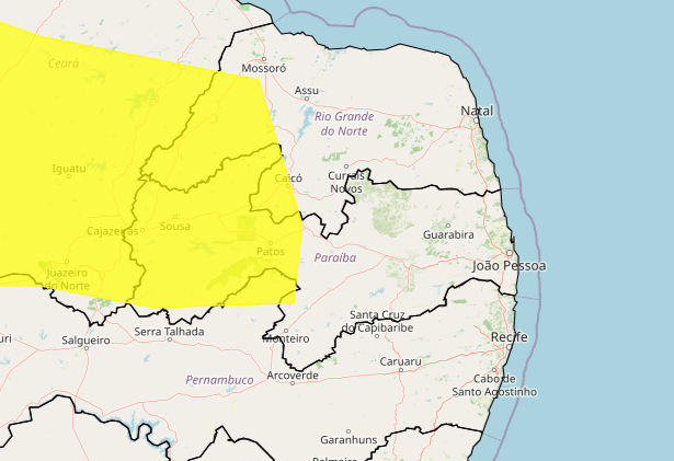 Baixa umidade do ar: Inmet emite alerta para 92 cidades na Paraíba; veja lista