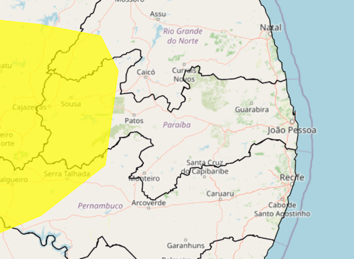 Baixa umidade do ar: Inmet emite alertas para mais de 140 cidades da Paraíba; veja lista
