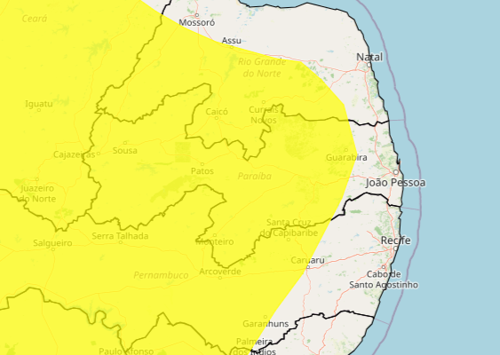Baixa umidade do ar: Inmet emite alerta para mais de 180 cidades da Paraíba; veja lista