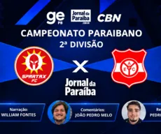 Spartax x Auto Esporte-PB: assista ao duelo pela 3ª rodada da 2ª divisão do Paraibano 2026
