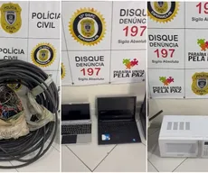 Três homens são presos, suspeitos de furtar fios e equipamentos eletrônicos em Puxinanã