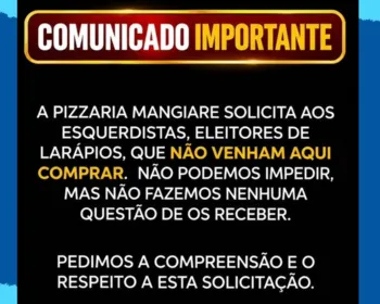 Dono de pizzaria em João Pessoa que rejeitou eleitores de Lula é PM cedido ao TCE-PB