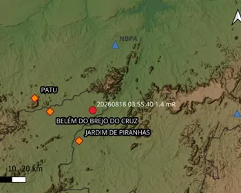Tremor de terra é registrado em Belém do Brejo do Cruz, no Sertão