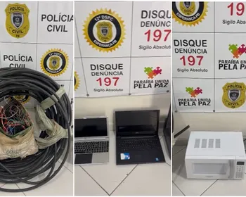 Três homens são presos, suspeitos de furtar fios e equipamentos eletrônicos em Puxinanã