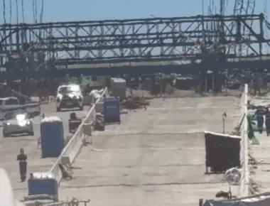 Acidente em obra da Ponte do Futuro deixa trabalhadores feridos e uma pessoa está desaparecida