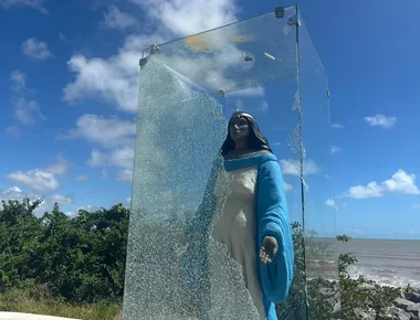 Imagem de Iemanjá é alvo de vandalismo, em João Pessoa