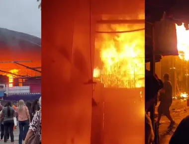 Incêndio atinge Centro Comercial de Passagem, em João Pessoa