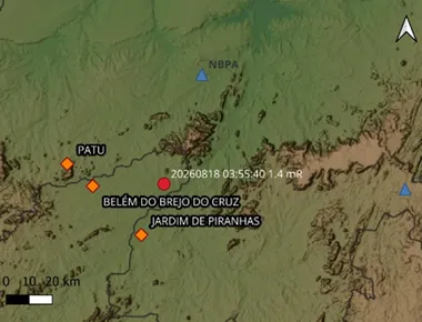 Tremor de terra é registrado em Belém do Brejo do Cruz, no Sertão