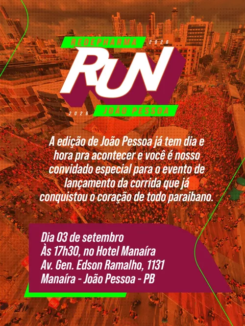 
					Redepharma Run 2026: edição de João Pessoa será lançada nesta quinta-feira; confira os detalhes
				
				