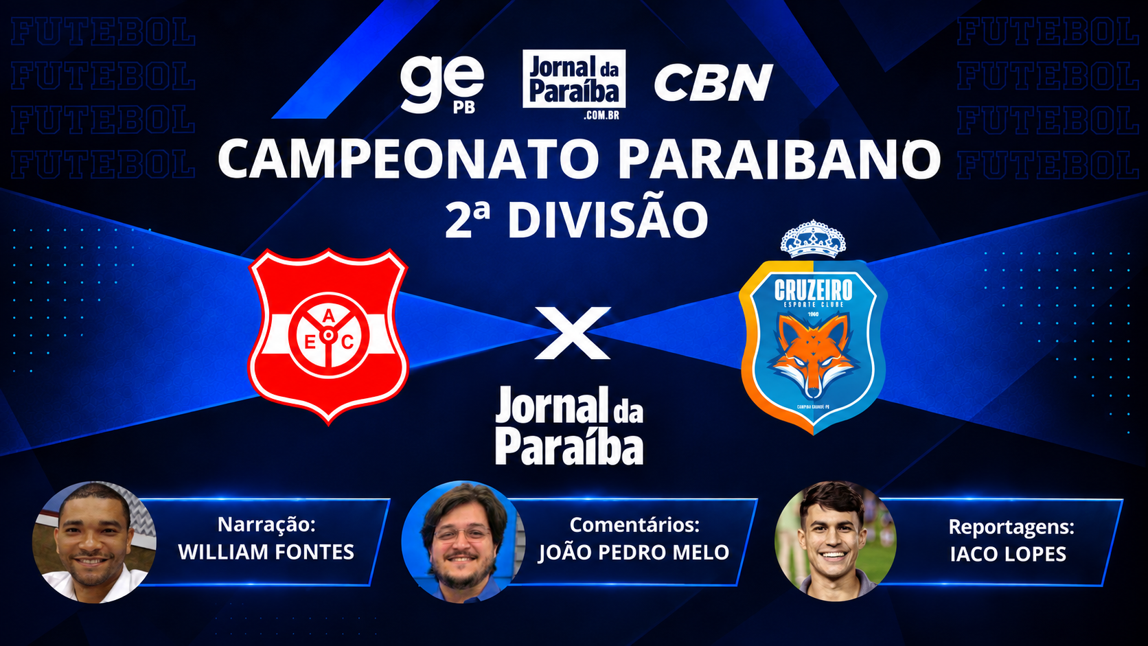 Auto Esporte-PB x Cruzeiro-PB: assista ao jogo pela 4ª rodada da 2ª divisão do Paraibano 2026