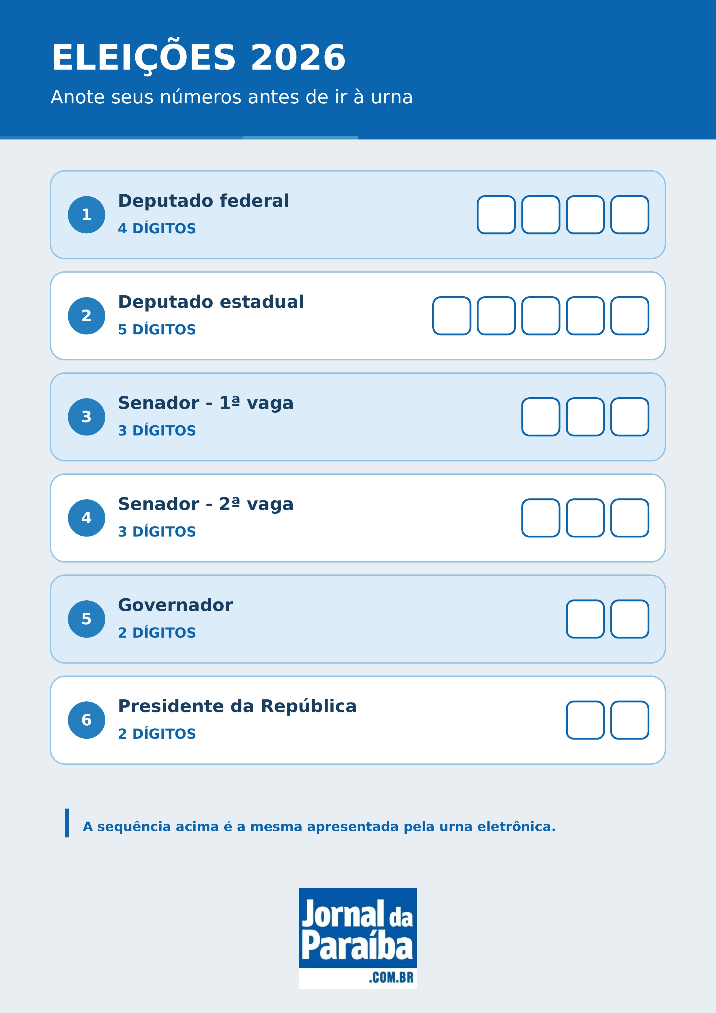 Eleições 2026: baixe cola eleitoral para levar no dia da votação