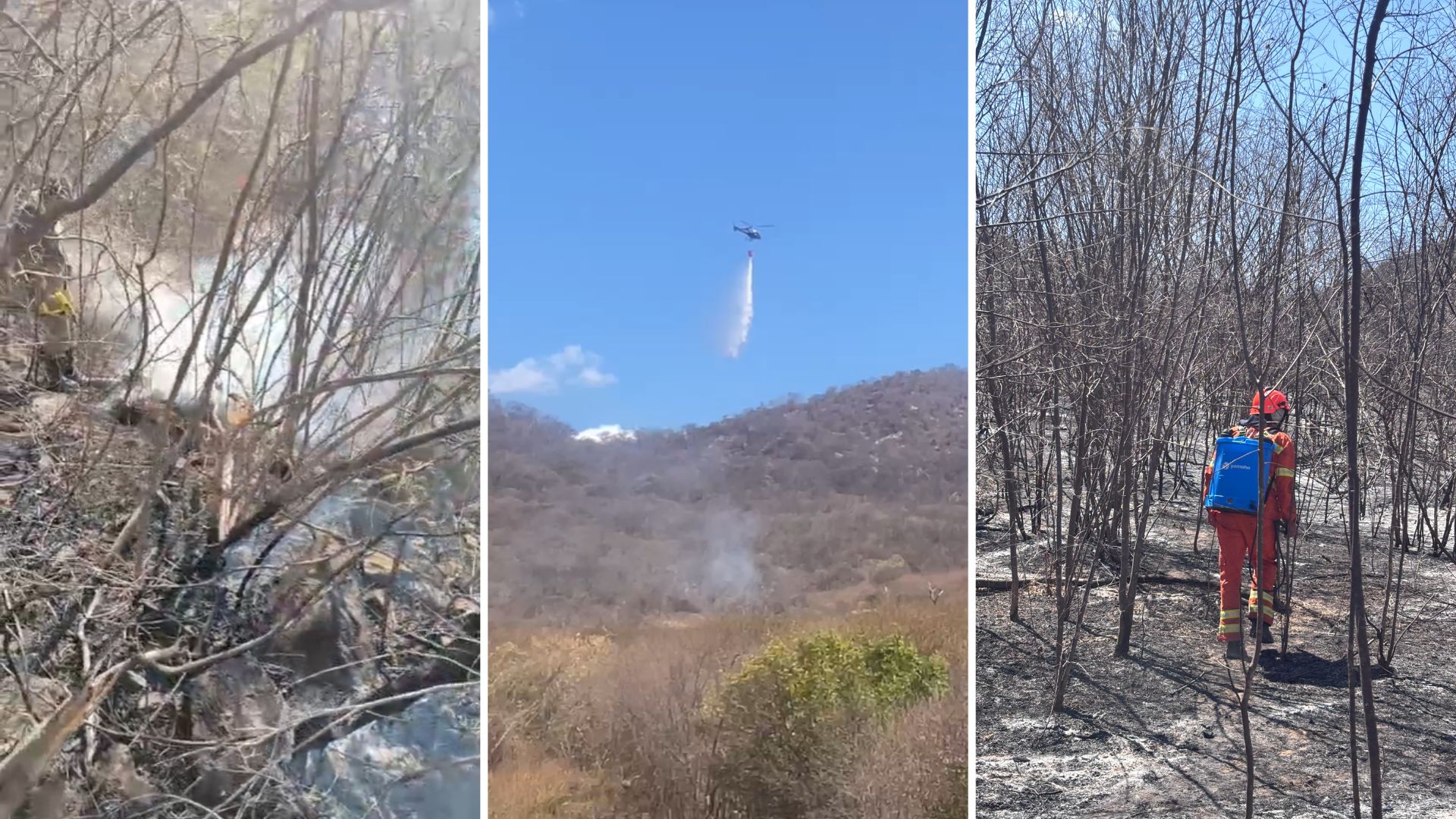 Incêndio no Sertão da Paraíba atinge cerca de 800 hectares; chamas são controladas