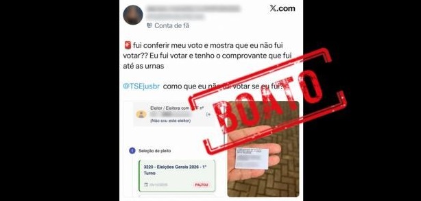 Mensagem ‘Faltou’ no site do TSE não significa que eleitor não votou; entenda