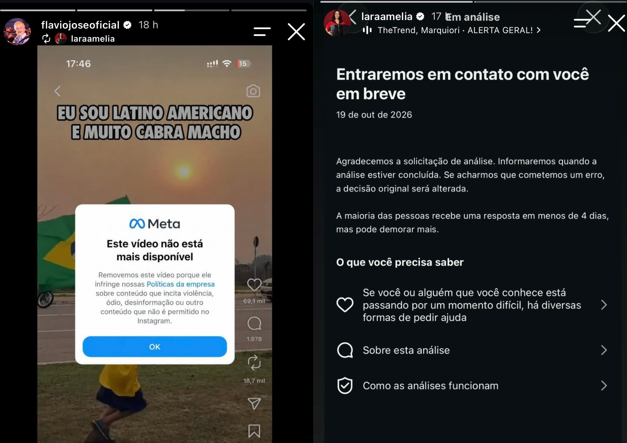 Vídeo de Flávio José em apoio a Lula é removido de redes sociais