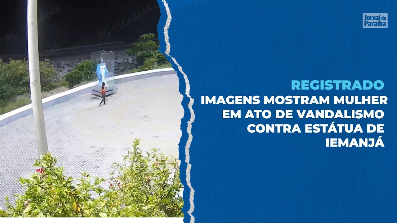 Vídeo mostra mulher quebrando vidro de estátua de Iemanjá em João Pessoa; VEJA