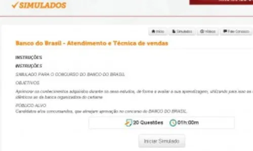 
				
					Simulado: Teste conhecimentos básicos para o concurso do BB
				
				