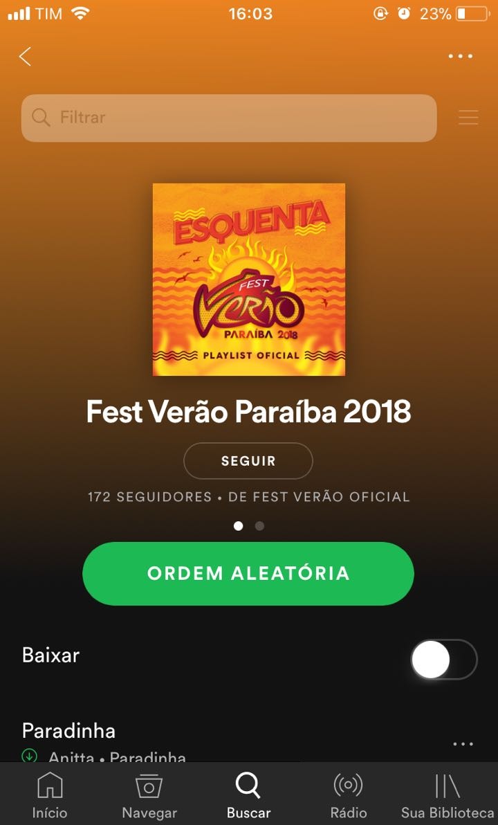 
				
					Aquecimento: Fest Verão Paraíba lança playlist no Spotify
				
				