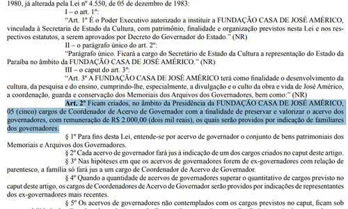 
                                        
                                            Lei autoriza familiares a indicarem quem vai cuidar de acervos de ex-governadores
                                        
                                        