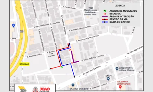 
                                        
                                            Duas ruas do Brisamar serão interditadas pela Semob no sábado
                                        
                                        