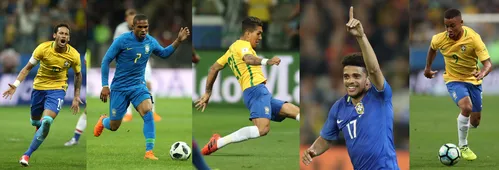 
				
					Neymar, Gabriel Jesus, Firmino, Douglas Costa e Taison: conheça o ataque do Brasil
				
				