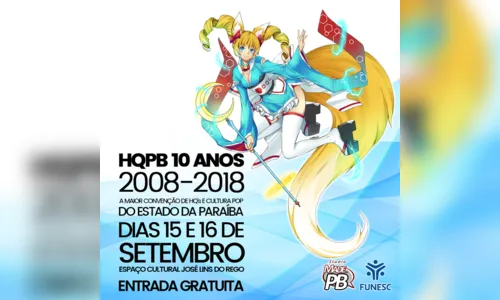 
				
					10ª edição da HQPB será gratuita e acontece em setembro em João Pessoa
				
				