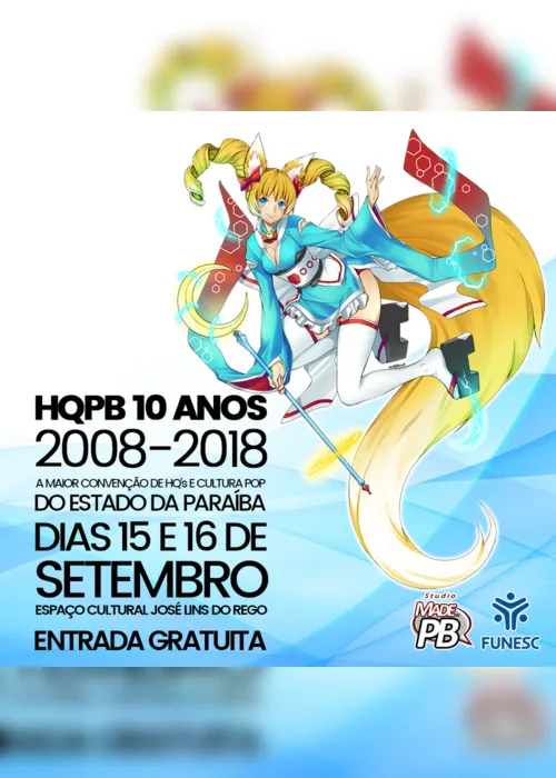 
                                        
                                            10ª edição da HQPB será gratuita e acontece em setembro em João Pessoa
                                        
                                        