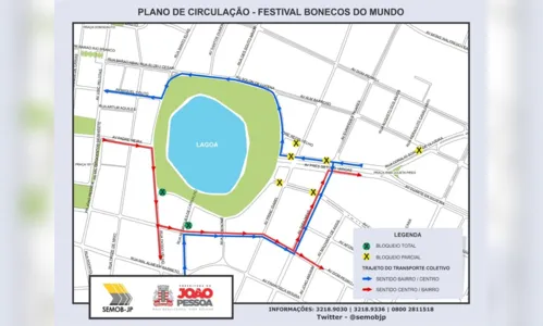 
				
					Trânsito na Lagoa será alterado para festival Bonecos do Mundo
				
				