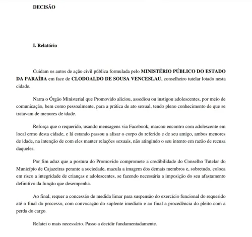 
				
					Conselheiro tutelar suspeito de abuso sexual contra adolescentes é afastado
				
				