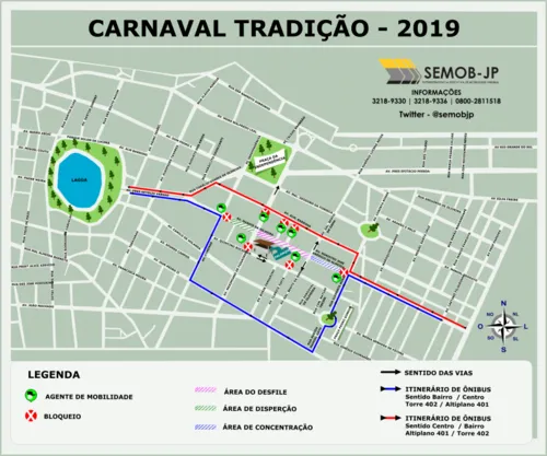 
				
					Desfiles do Carnaval Tradição causam mudanças no trânsito de João Pessoa
				
				