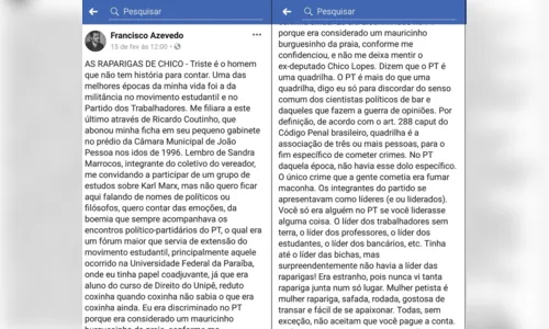 
				
					Delegado é afastado de delegacia após postagem ofendendo mulheres do PT
				
				