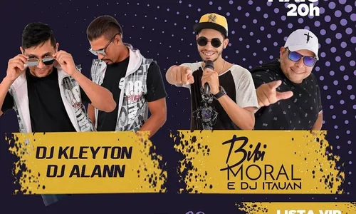 
                                        
                                            DJ Kleyton + DJ Allan + Bibi Moral e DJ Itauan
                                        
                                        