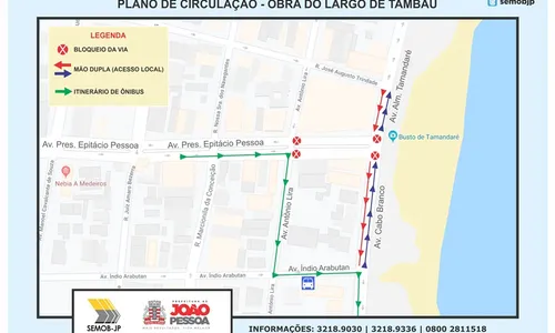 
                                        
                                            Trecho da Epitácio Pessoa será bloqueado para início das obras do Largo de Tambaú
                                        
                                        