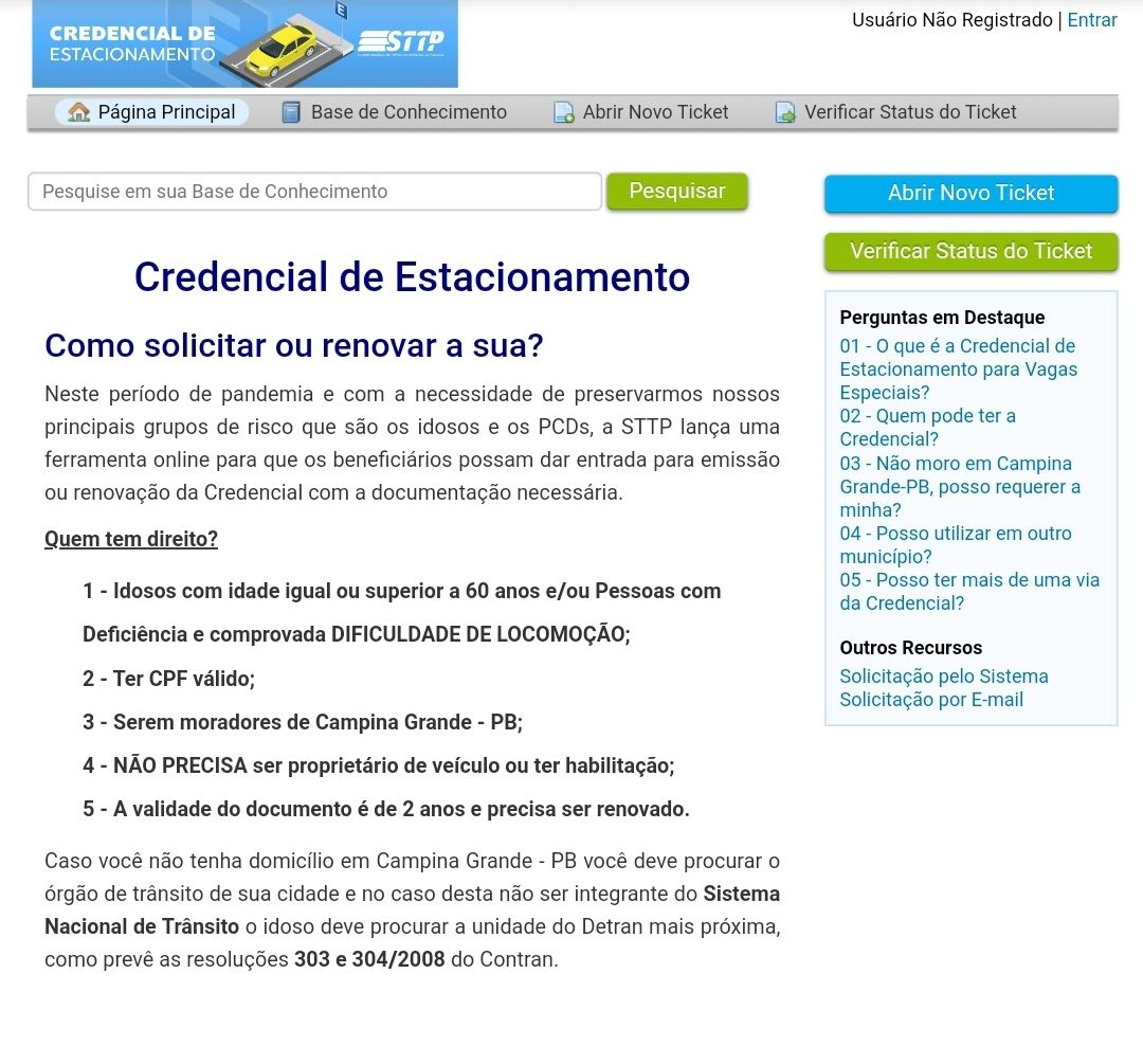 Condutores idosos de CG podem solicitar Credencial de Estacionamento virtualmente